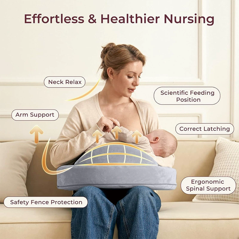 Children's universal pillow for breastfeeding, removable breast pads