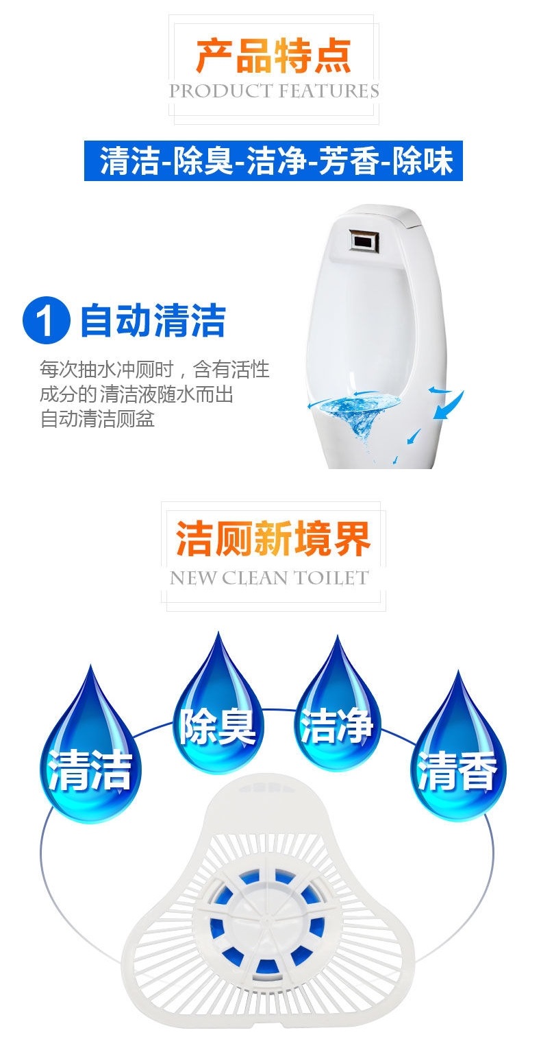 Urinal deodorizing triangular block, men's toilet anti-odor urine pool, urine bowl fragrance block, urinal anti-odor device filter screen full figure