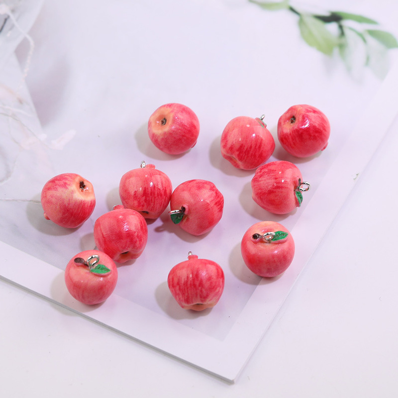 Cute Realistic Acrylic Apple Beads DIY Handmade Scene Decoration Keychain Pendant Accessories Cute Realistic Acrylic Apple Beads DIY Handmade Scene Decoration Keychain Pendant Accessories