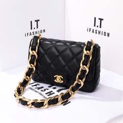 Bags for women 2023 spring and summer new style trendy small fragrant soft leather square fat diamond chain bag fashionable thick chain shoulder bag