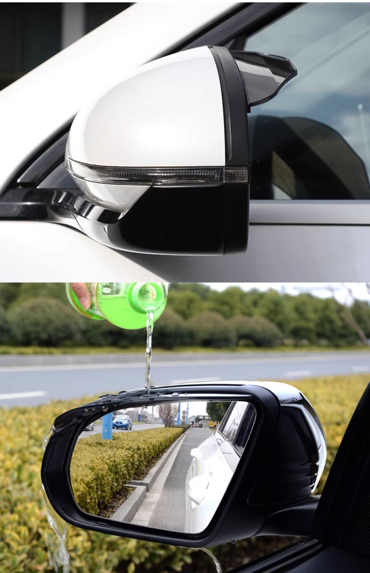 Car Rain Eyebrow Window Rain Shield Rearview Mirror Rainproof Reversing Mirror Universal Reflective Gadget Widened and Enlarged
