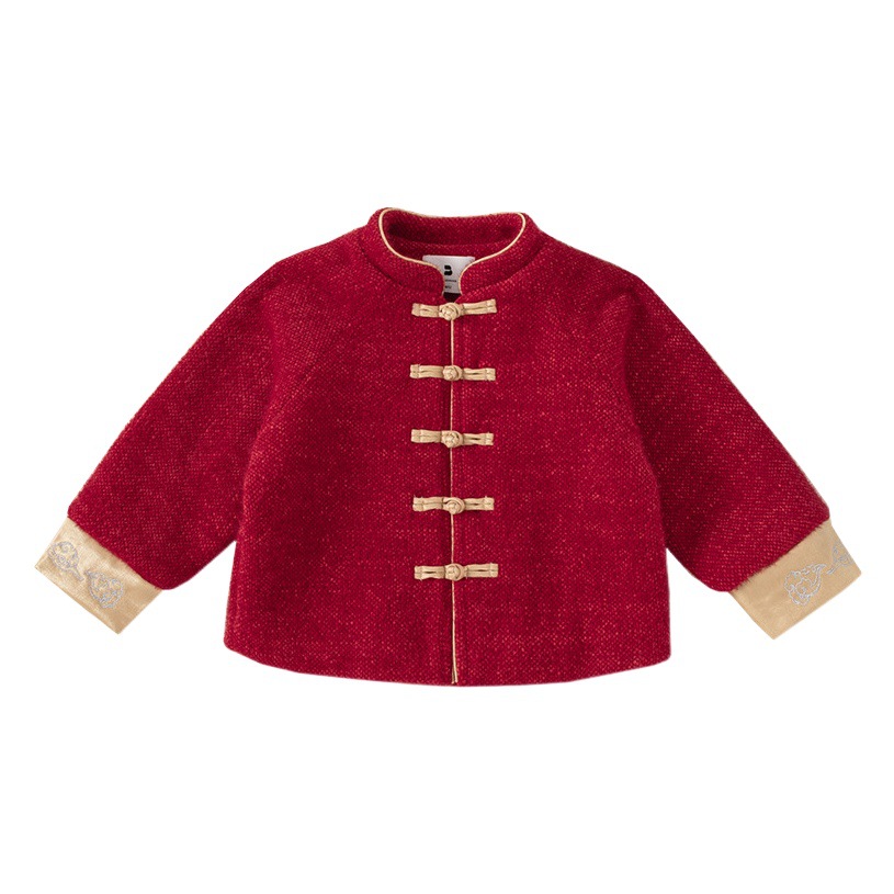 Huzhou Youbao Traje de Año Nuevo para niñas Hanfu para niños Traje Tang Ropa de Año Nuevo de estilo chino nuevo para niños Ropa para niños de estilo nacional.