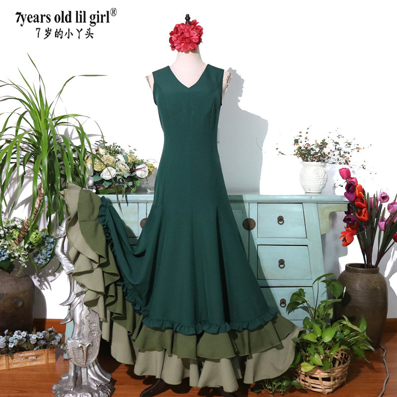 Original Brand Flamenco Spanish Dance Dress Performance Costume Dance Dress Ek14