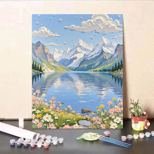 New Digital Oil Painting DIY Landscape Hand-Painted Healing Acrylic Decorative Painting Hand-Painted Coloring Birthday Gift