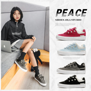 2025 Autumn New Niche Bread Korean Fashion Couple Lace up Men's and Women's Running Skateboard Shoes Sports Casual Shoes