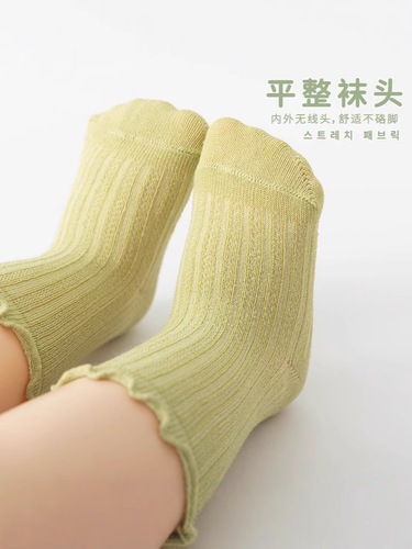 Baby socks, spring and summer thin mesh breathable combed cotton, newborn baby, non-binding legs, children's medium socks, kids
