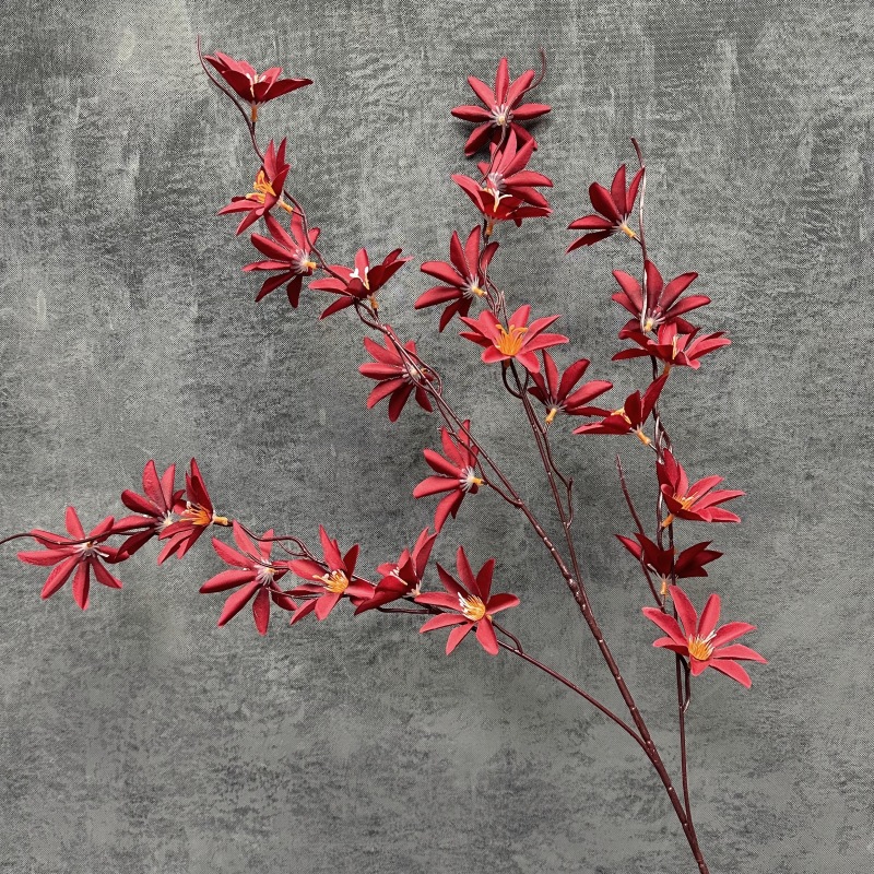 Ruyi lirio flor artificial alta rama champán boda flor boda salón decoración techo flor seda flor falsa Flor al por mayor