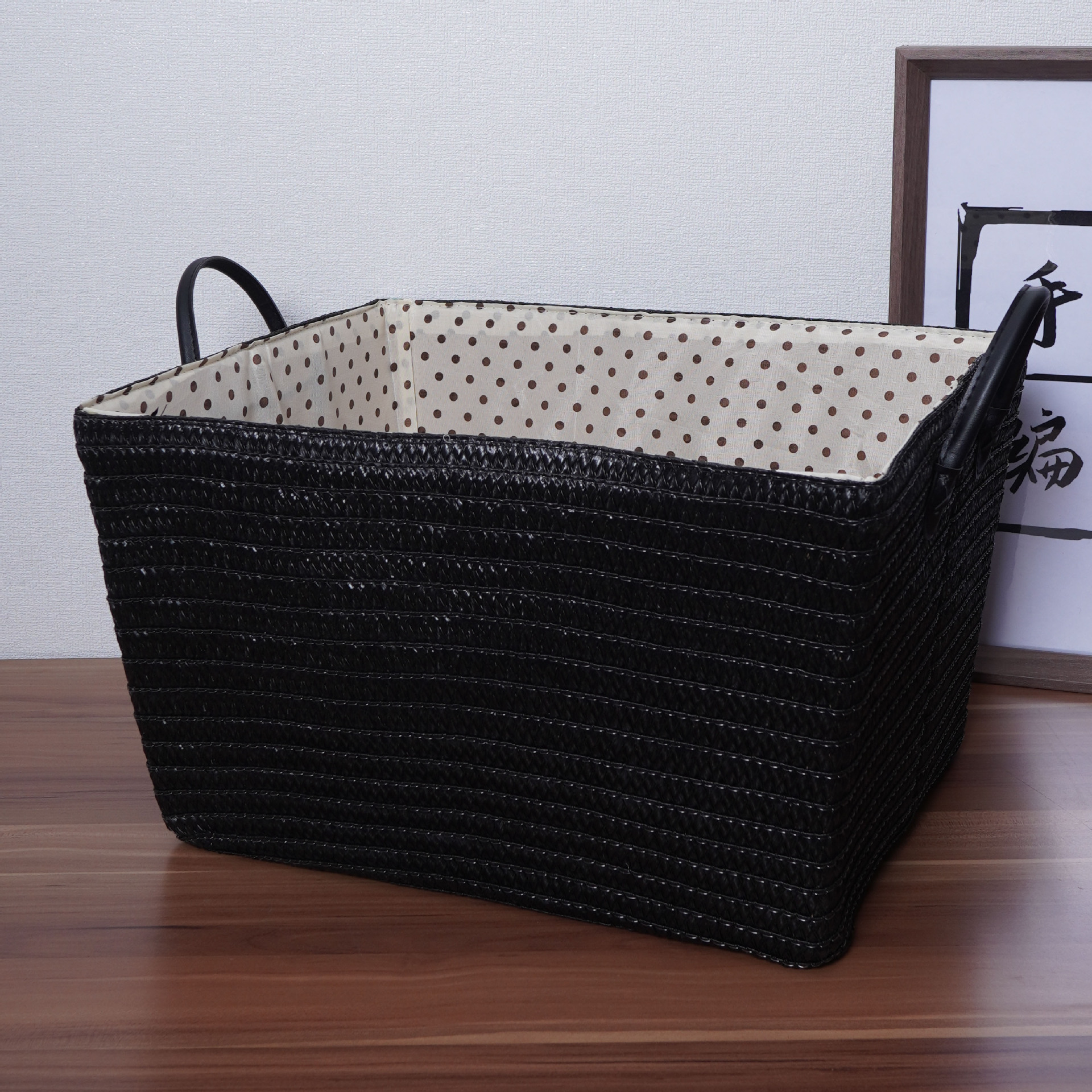 Bocadillos tejidos de imitación de ratán, cestas de almacenamiento plegables tejidas, juguetes tejidos de paja, cestas de almacenamiento con manijas, cestas de ropa sucia, cestas de artículos diversos