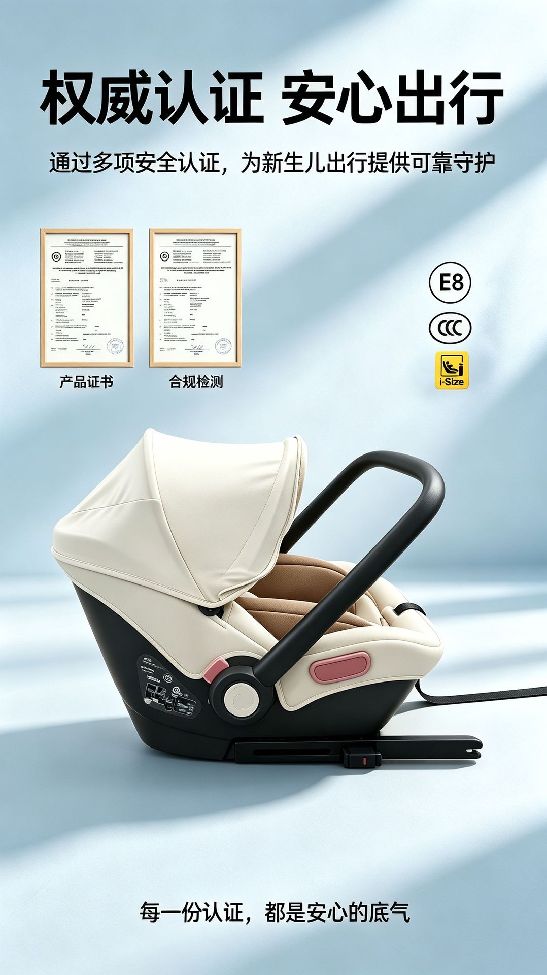 Cross-Border Child Car Safety Seat, Basket-Style Portable One-Touch Installation Baby Seat with Isofix Interface