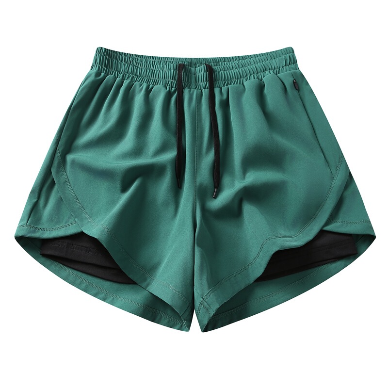 New Cross-Border European Size Hot-Selling Popular Fake Two-Piece Anti-Exposure Three-Point Pants for Men and Women Outdoor Running Pants Fitness Pants
