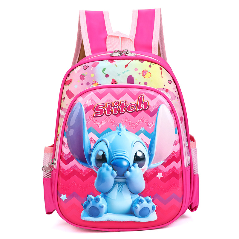 Mochila de dibujos animados Stitch de carcasa dura de 12 pulgadas al por mayor Mochila de jardín de infantes ultraligera Mochila para niños de 3-4 años