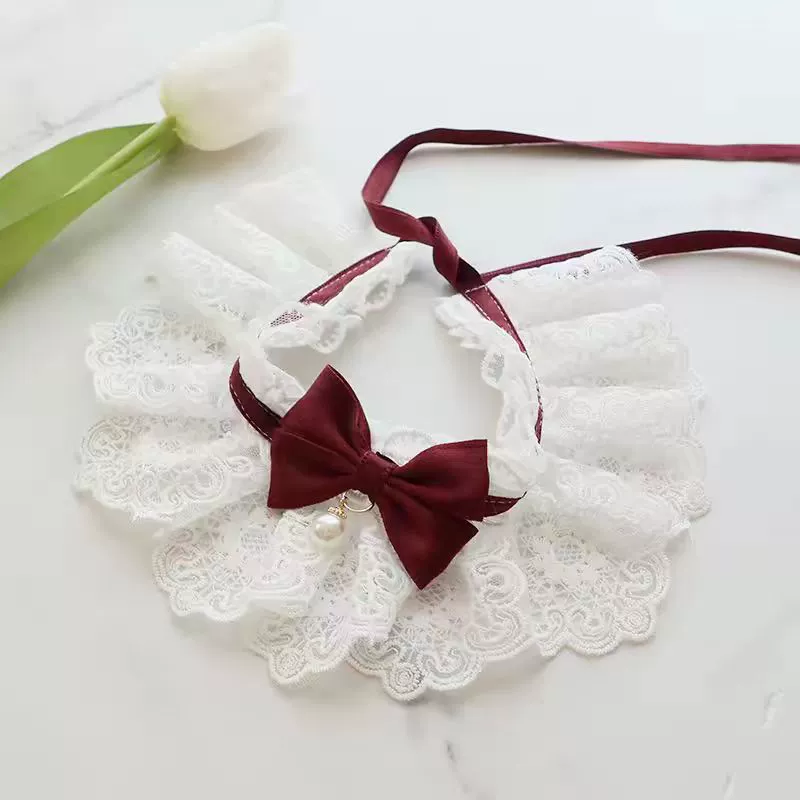 Cute scarf, small bell, choker, bow tie, eating bib, pet, kitten, cat
