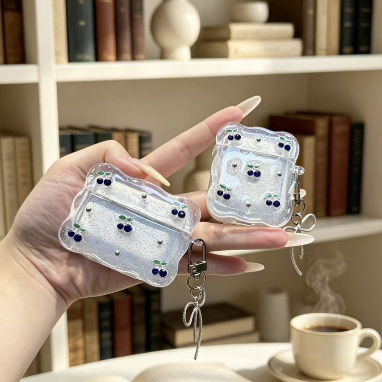 Caja de arco de la niña de goteo para Apple AirPods4 auriculares con hojas onduladas AirPods Pro3