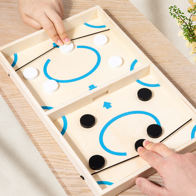 Transfrontière nouveau jeu de hockey d'échecs éducatifs main-oeil coordination formation jouets en bois jouets en gros