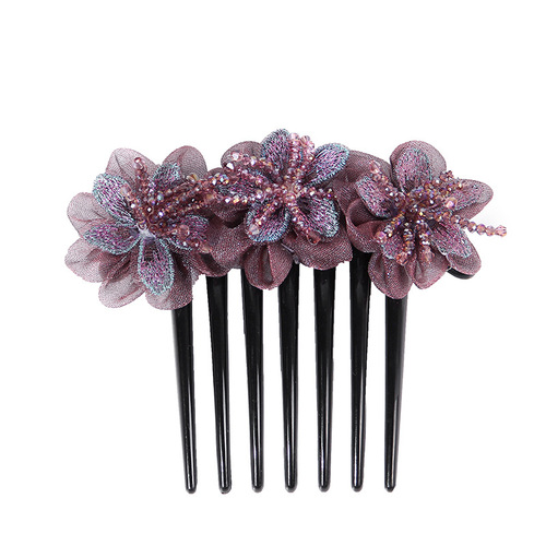 Korean style hair comb, hair clips, non-slip bangs comb, broken hair clips, comb, versatile fashionable crystal hair hoop for women