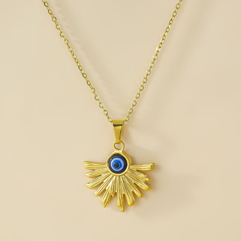 Simple Style Eye Titanium Steel Enamel Plating Inlay Resin Earrings Necklace