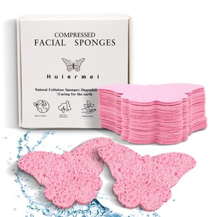 Cross-Border Special Compressed Wood Pulp Cotton Face Wash Sponge Cleansing Makeup Remover Sponge Natural Exfoliating Sponge Large Quantity and Excellent Price