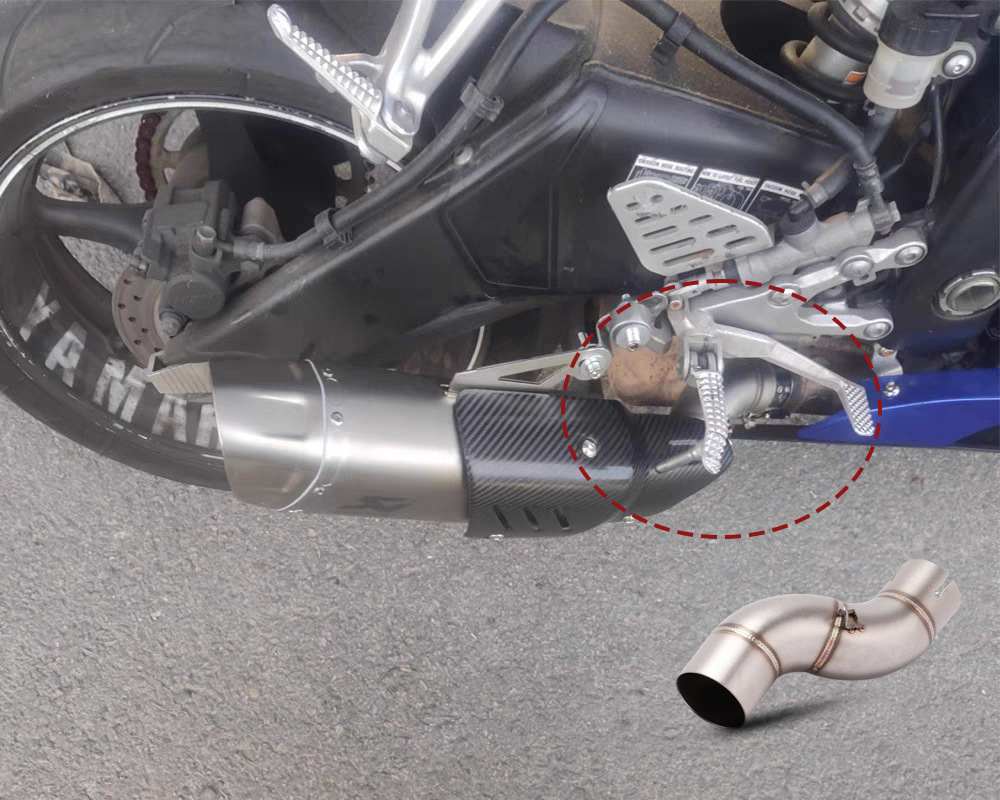 Suitable for Yamaha Motorcycle R6 Exhaust Pipe Middle and Front Titanium Alloy Front Non-Destructive Modification Straight to 51mm