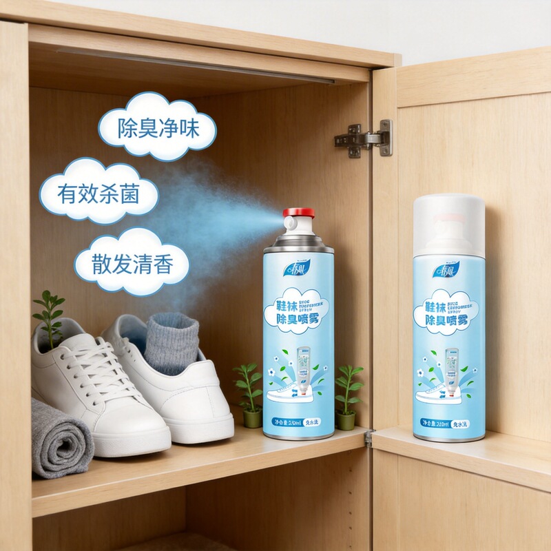 Spring Breeze Shoe and Sock Deodorant Household Shoe Cabinet Air Freshener Spray Indoor Deodorizing Sneakers Odor Remover 220ml