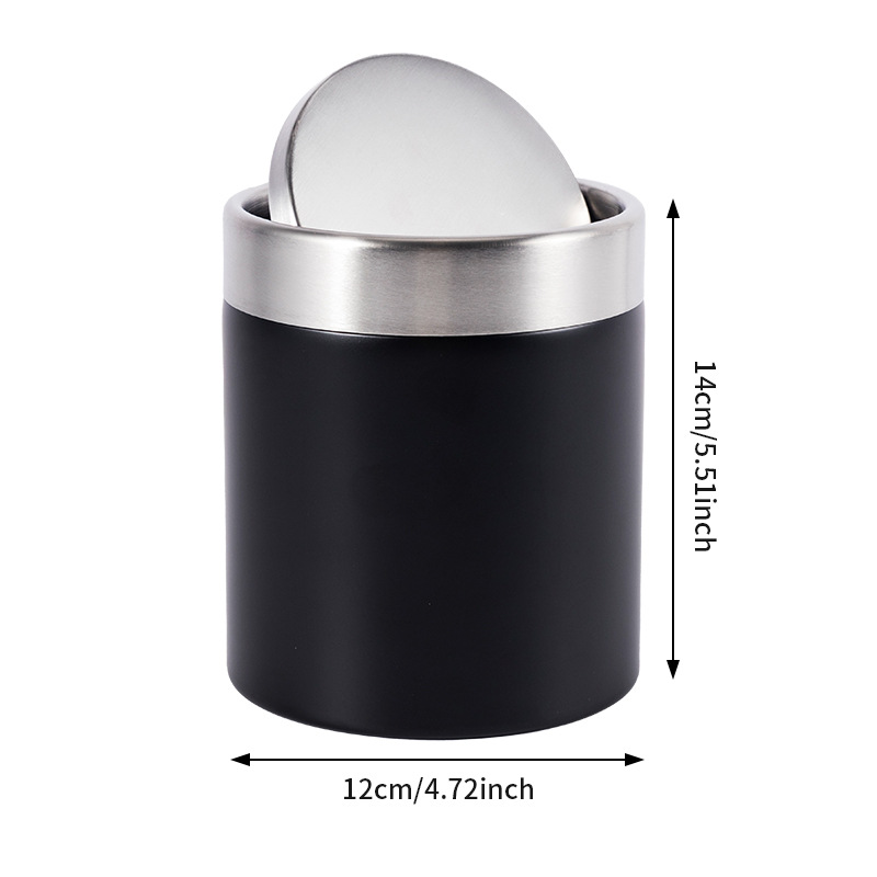 Cubierta de escritorio de oficina doméstica Cubo de basura pequeño Cubo de almacenamiento de basura redondo Cubierta oscilante Cubo redondo Cesta de basura