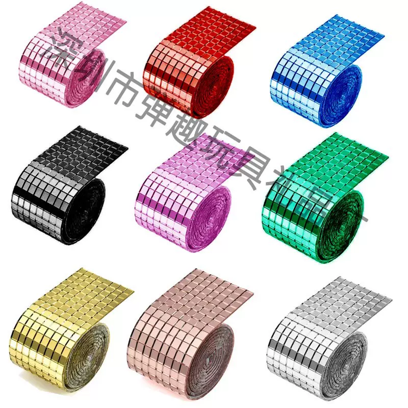 马赛克玻璃自粘镜面墙贴3D背景墙镜子装饰贴片创意DIY玻璃镜片贴