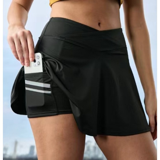 2024新款瑜伽健身运动短裙 速干吸汗跑步裙裤女网球高尔夫裙跨境
