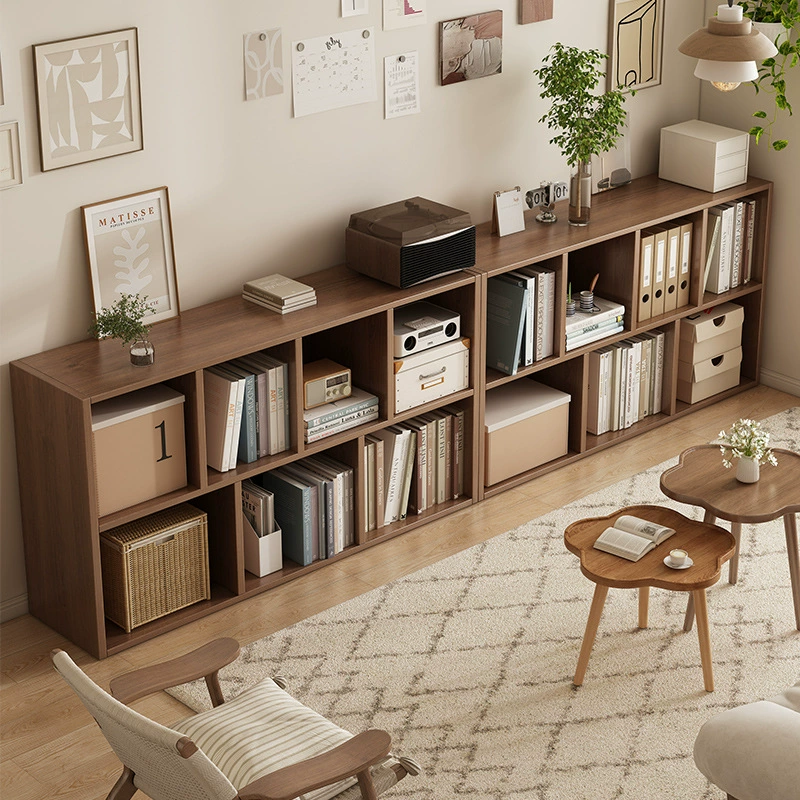Книжный шкаф из цельного дерева, студенческий домашний небольшой шкаф для хранения, низкий шкаф для гостиной, комбинированный шкаф, простая книжная полка, напольная стойка для хранения