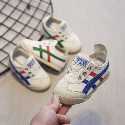  New Fashion Girls White Shoes Soft Sole Breathable Children's Canvas Shoes Boys Trendy Baby Casual Shoes
