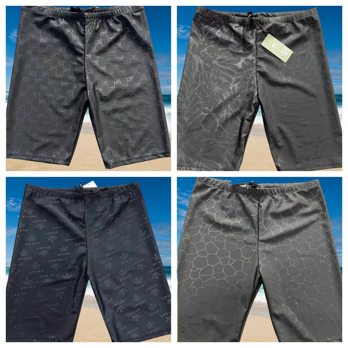 Sports swimming wholesale men's swimsuit boxer comfortable four-angle swimming trunks men's swimsuit men's long legs hot spring swimming trunks new