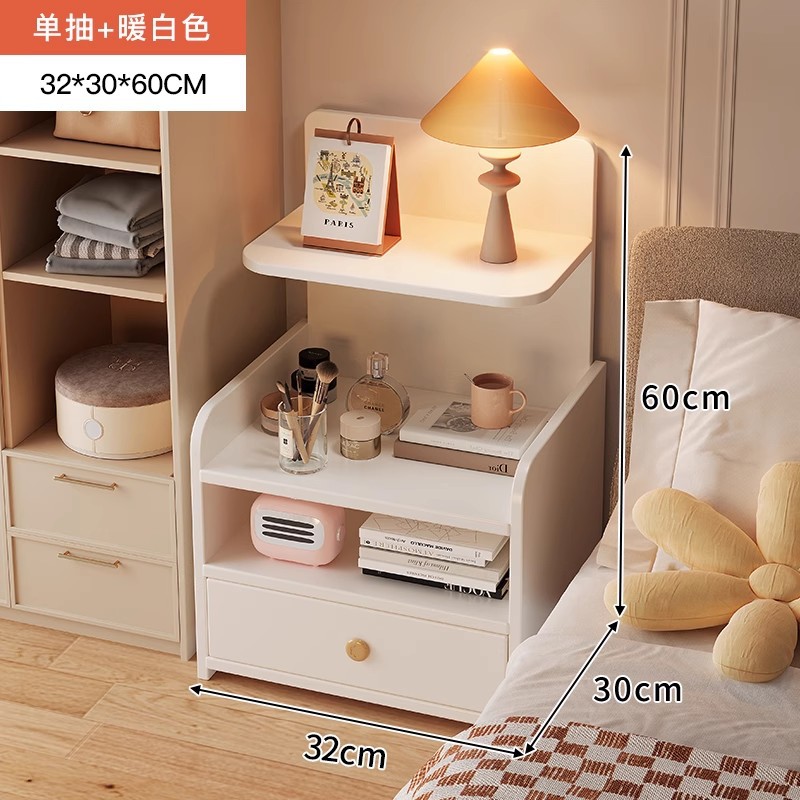 Estante de mesita de noche, dormitorio doméstico pequeño, armario de almacenamiento simple, habitación de alquiler integrada, armario de almacenamiento junto a la cama