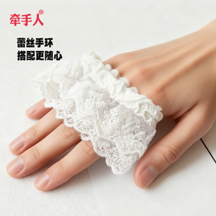 Bowknot Wristband Lolita Accessory Sexy Lace Wrist Flower Lolita Black and White Bracelet Lo Girl Accessories