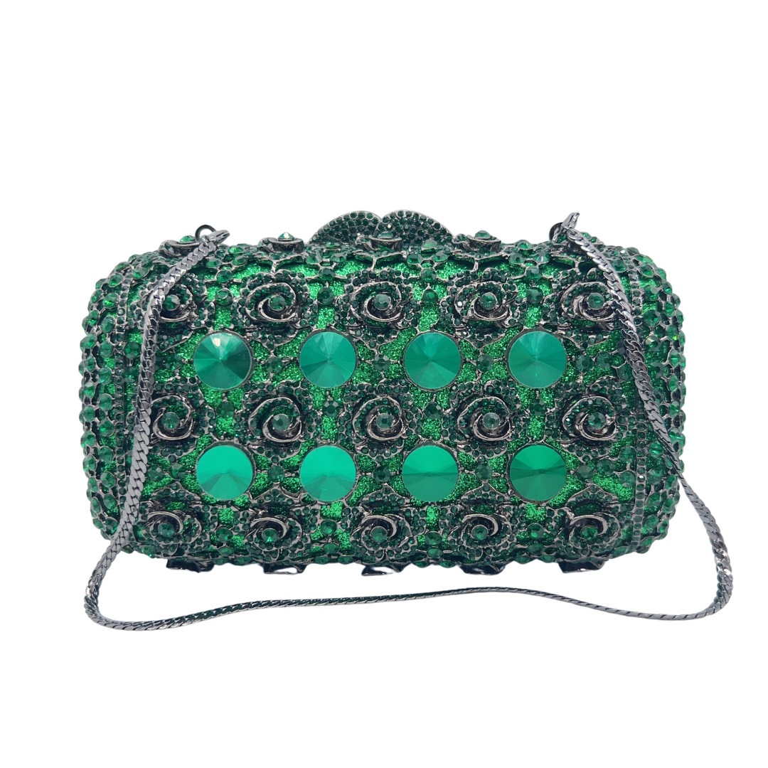 Bolsa de cristal transfronteriza de diamantes de diamante cena de estilo ligero de lujo fiesta de la mano de la mujer bolsa dura