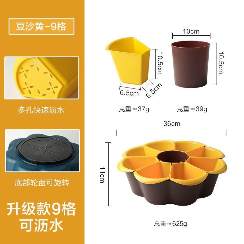 家庭用分格回転鍋野菜盛り合わせ二重洗面器水たまりかご創意多機能おかずおかず皿|undefined