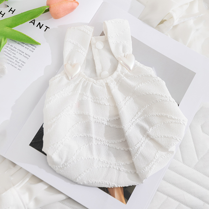 Primavera y verano gatos delgados Jacquard transpirable cables brotes de flores vestido de princesa vestido de perro vestido de mascota gato