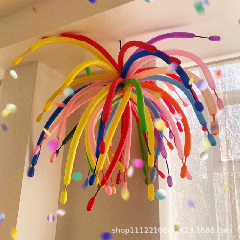ドーパミン花火バルーンストリップカラフルな誕生日シーンの装飾子供のパーティーの雰囲気の写真の小道具|undefined