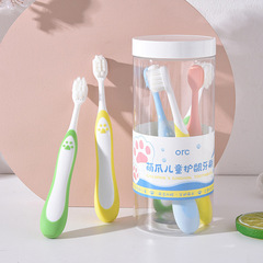 Children's Soft Cartoon Toothbrush Tub 8-Pack with Cute Cat Paws Baby Student Learning Toothbrush for Supermarkets
