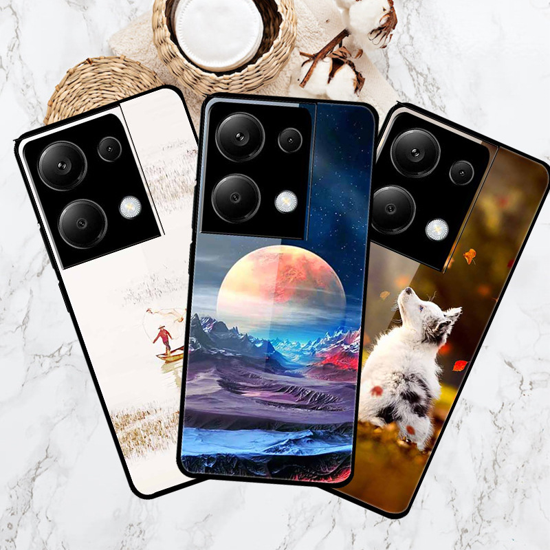 Applicable to red rice NOTE 13 PRO 4G mobile phone case tempered glass beautiful painted cross-border distribution wholesale Applicable to red rice NOTE 13 PRO 4G mobile phone case tempered glass beautiful painted cross-border distribution wholesale