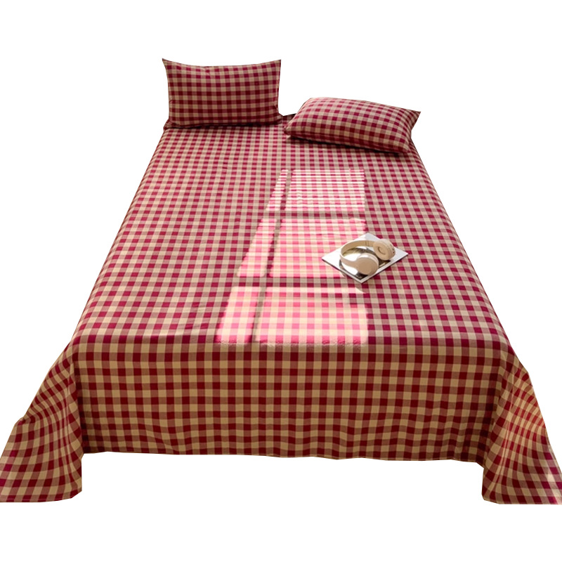 2025 nueva sábana de algodón simple de una sola pieza para dormitorio de estudiantes, funda de almohada de algodón individual, juego de tres piezas