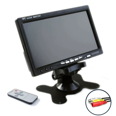 7-inch folding display bus rear view reversing car camera display two video input reversing priority (Car display) - 7-inch-display-av-plug