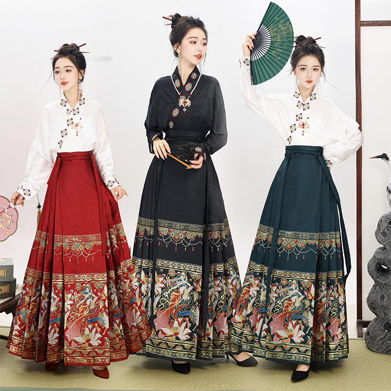 Skirt women's suit new red woven gold makeup flower wedding dress toast clothing new Chinese style improved daily Hanfu