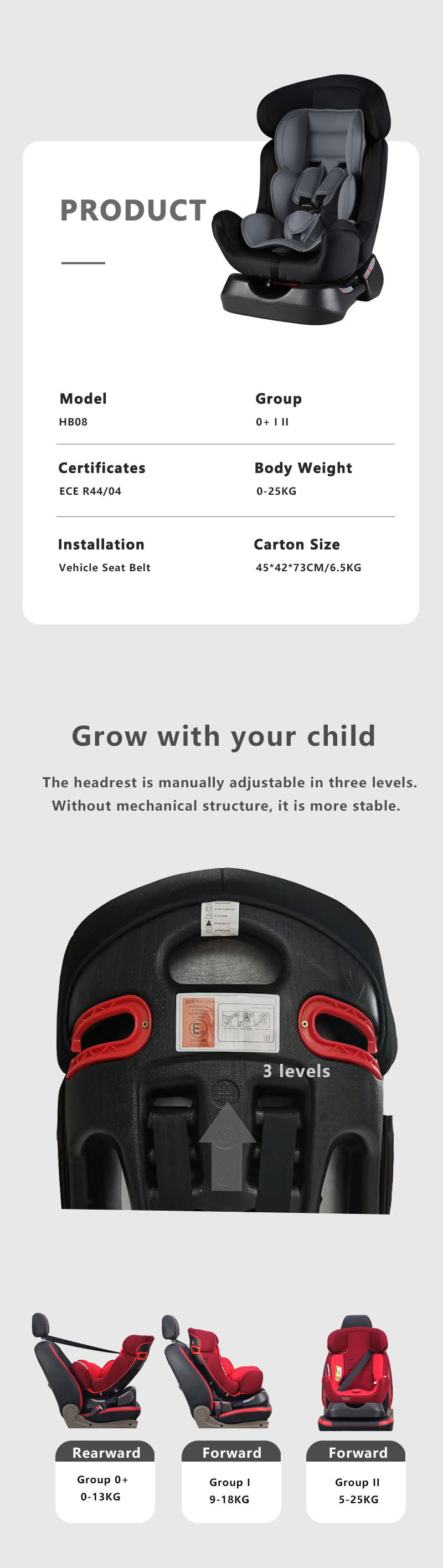 Genius Baby Car Safety Seat Universal Portable Infant Baby Child Seat 0-7 Years Old
