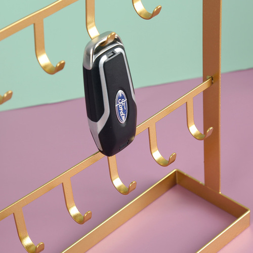 Dressing table desktop iron jewelry jewelry earrings hanging rack necklace display rack entrance door key storage rack
