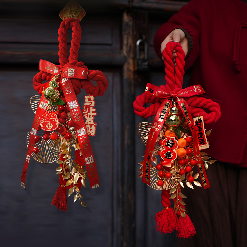 New Year's Fortune Knot Pendant 2026 Housewarming Entrance Door New Year Decorations New Home Atmosphere Decoration