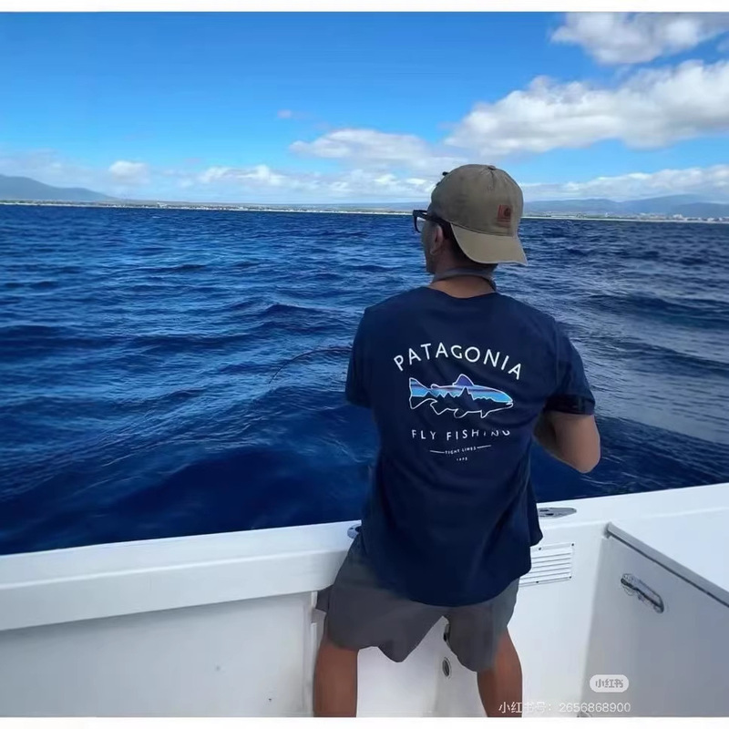 Patagonia Outdoor Cotton T-Shirt Short-Sleeve T-Shirt for Men and Women P-6 Mountain Print T-Shirt Wholesale European and American Outdoor Patagonia Outdoor Cotton T-Shirt Short-Sleeve T-Shirt for Men and Women P-6 Mountain Print T-Shirt Wholesale European and American Outdoor