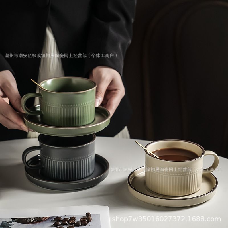 Tazas de café vintage, platos, tazas de café, tazas de latte, tazas de regalo de mano, tazas al por mayor.