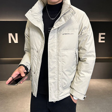 青年高端立领羽绒服男2024冬装新款潮流防寒保暖白鸭绒高品质外套