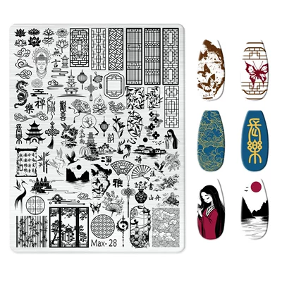 Steel Plate New Technology Cute Nail – Dırnaq bəzəkləri - max-028-with-back-plate