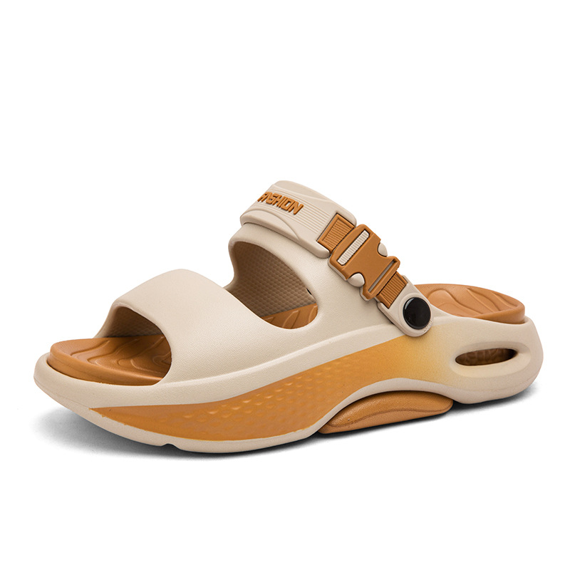 Zapatillas hombre 2025 nuevo estilo verano ropa exterior antideslizante pisando heces sandalias de suela gruesa conducción al aire libre sandalias de playa de doble uso