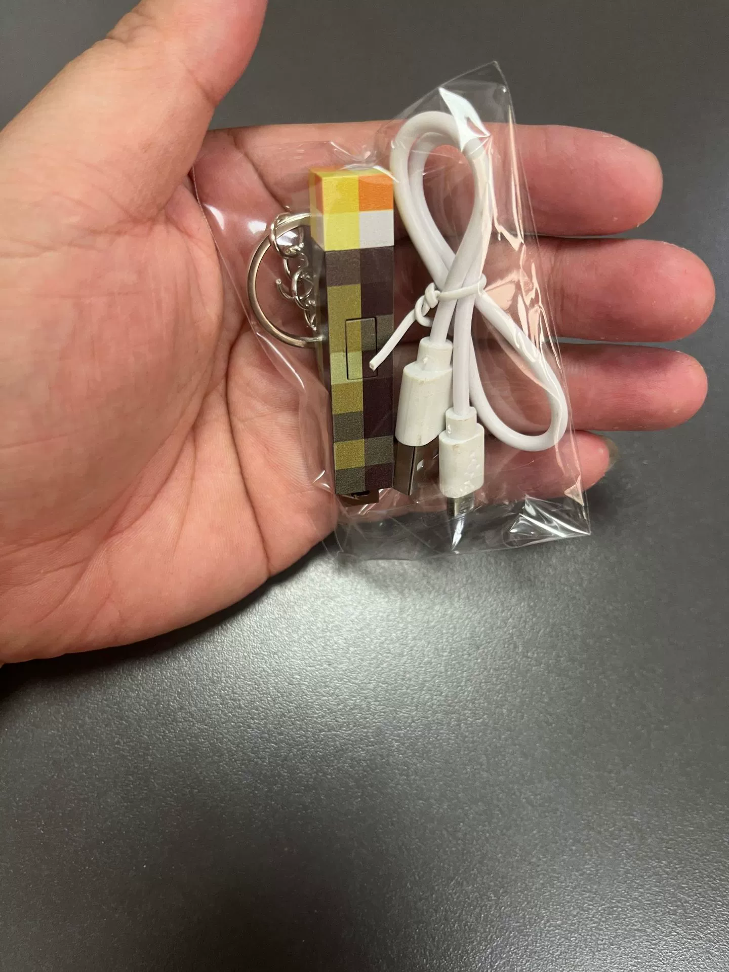 Small glowing keychain, minifigure, flashlight, pendant