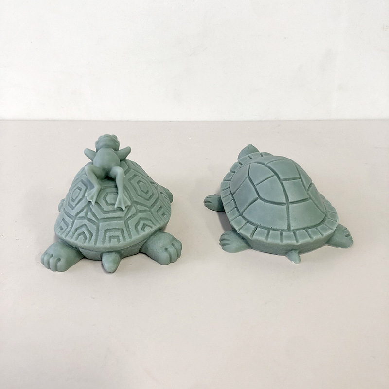 3D tridimensional tortuga de oro mousse pastel de hornear molde tortuga aromaterapia decoración de yeso jabón hecho a mano molde de silicona